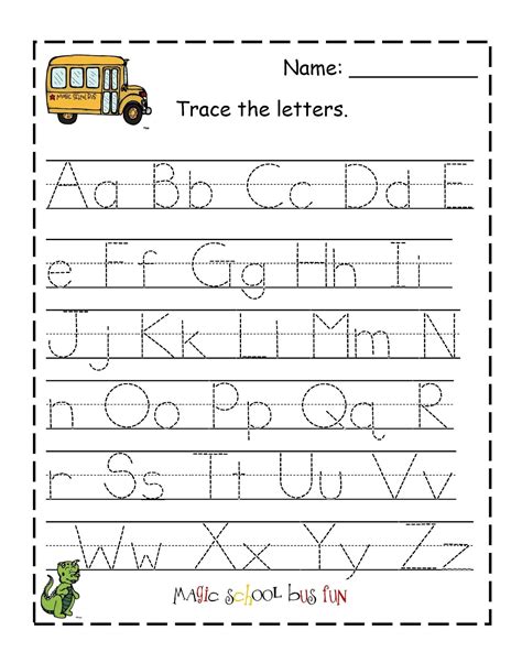 Alphabet Tracing Worksheets for Kindergartners