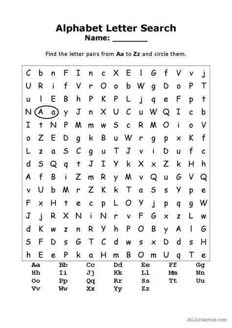 Alphabet Word Search Template