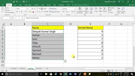 Alphabetical Sort Formulas Excel