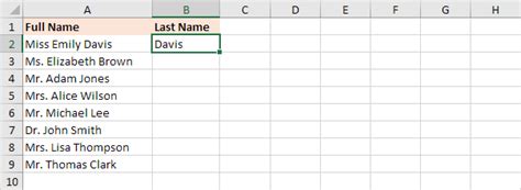 Alphabetize by Last Name in Excel Example