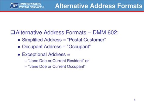 Alternative Address Options