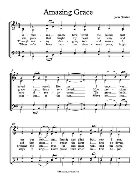 Amazing Grace Choral Sheet Music