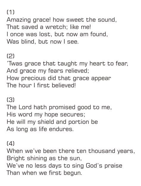 Amazing Grace Song Lyrics