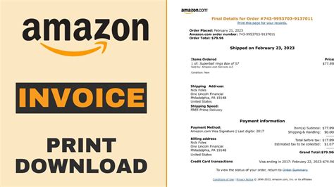 Amazon Invoice Receipt