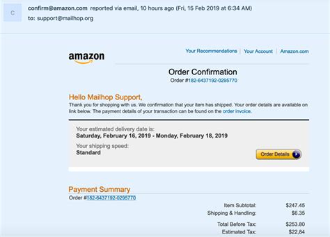 Amazon Order Confirmation