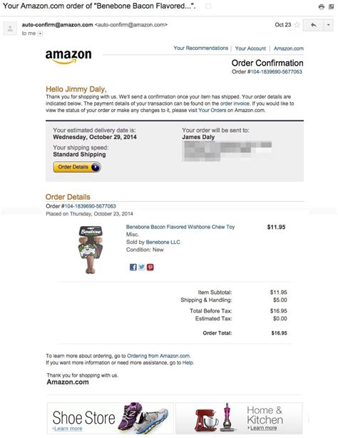 Amazon Order Receipt