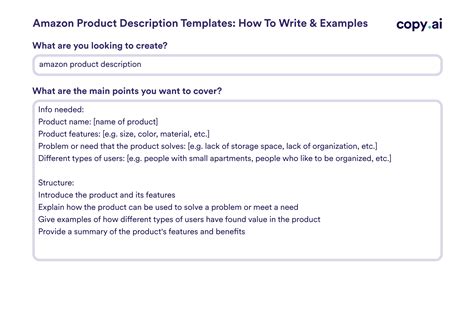 Amazon Product Description Template