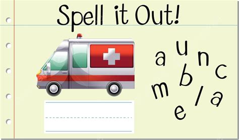 Kid's creative ambulance spelling