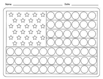 American flag dot art example 3