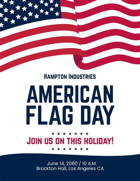 Image of a flyer featuring an American flag