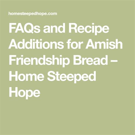 Amish Friendship Bread FAQ