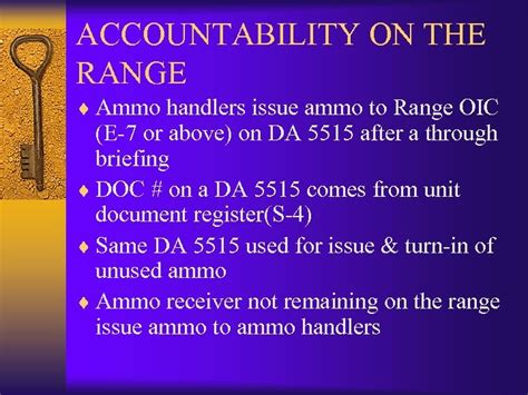 Ammunition Issue and Accountability