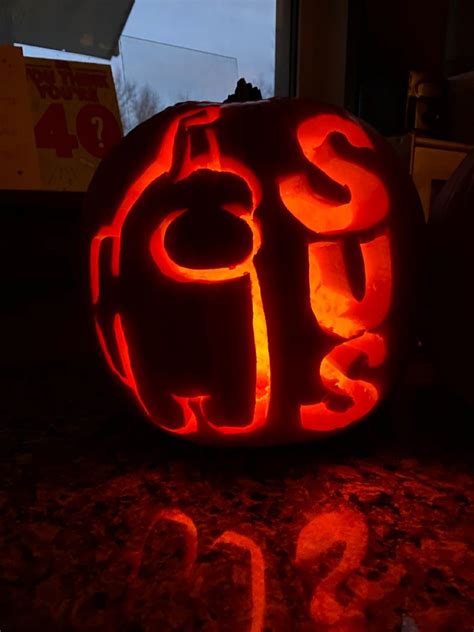 Among Us Pumpkin Carving Design