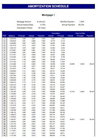 Amortization Schedule Formatting