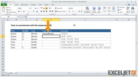 Ampersand Operator in Google Sheets