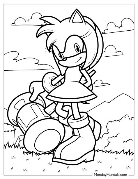 Amy Rose Coloring Book Pages Free