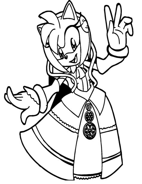 Amy Rose Coloring Pages for Adults