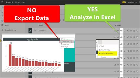 Analyze in Excel Export Data from Power BI