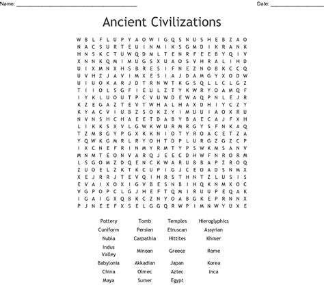 Ancient Civilizations Word Search