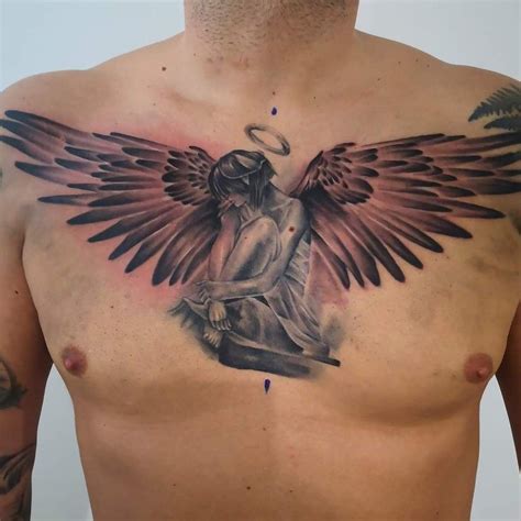 Angel Chest Tattoo Design