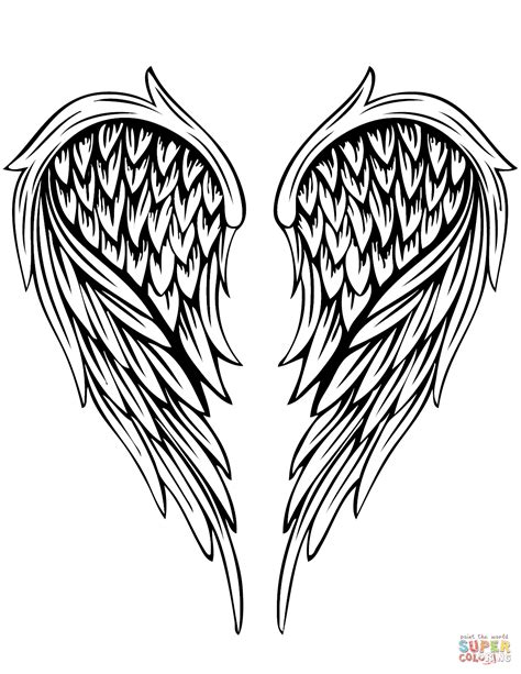 Angel Wings Printable Templates for Tattoo