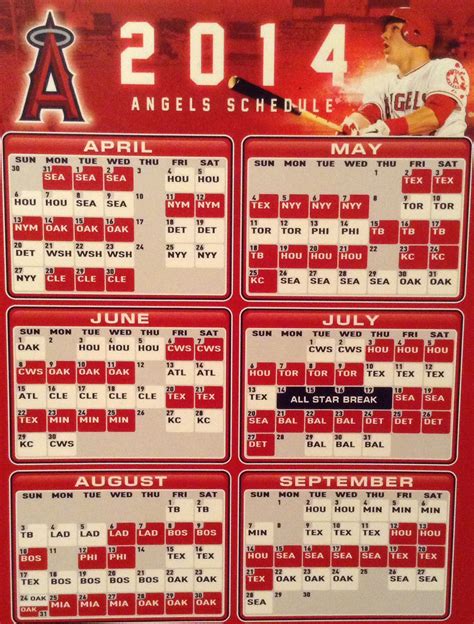 Angels Schedule Print-Friendly View