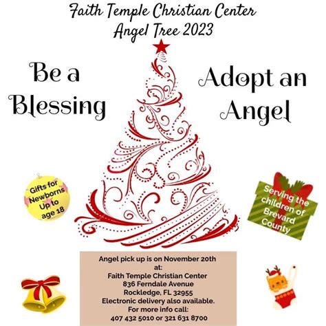 An Angel Tree flyer with a photo