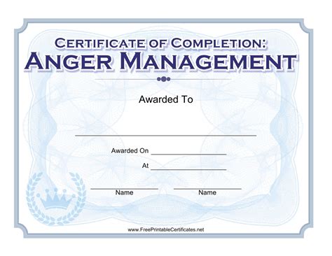 Anger Management Certificate