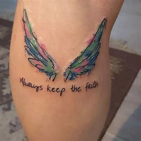 Angle tattoos with colors