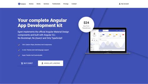 Angular Landing Page Template Gallery 1