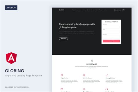 Angular Landing Page Template Gallery 2