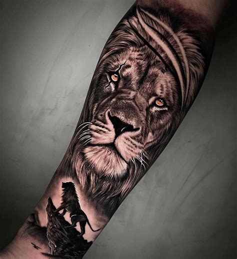 Animal back forearm tattoo