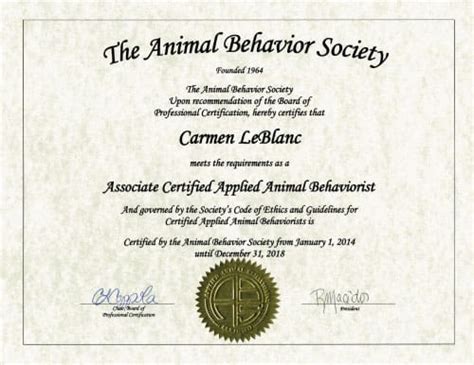 Animal Behaviorist template example