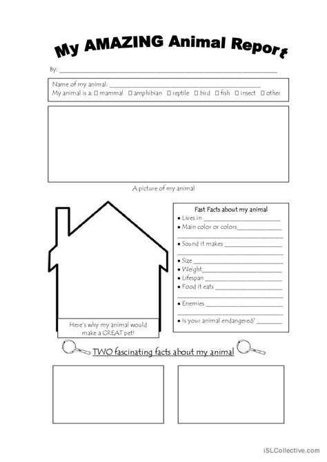 Animal mini book template