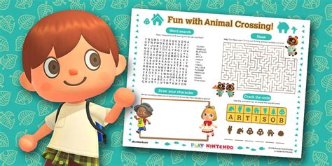 Animal Crossing activity sheets