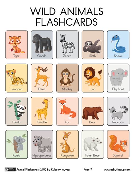 Free Printable Animal Flashcards Templates