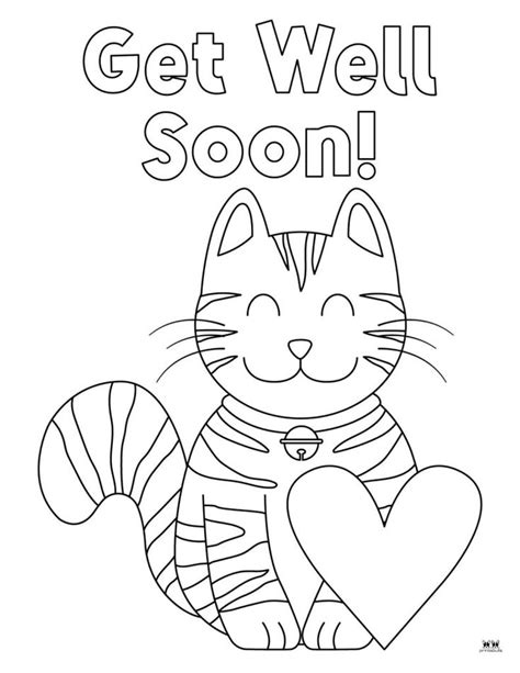 Animal Get Well Coloring Page