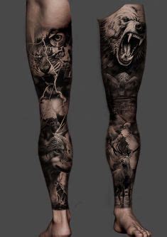 Animal leg sleeve tattoo