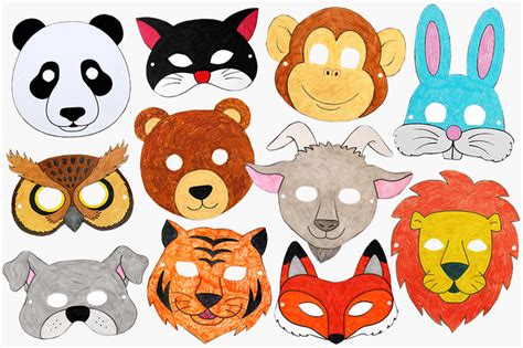 Animal masks for kids printable templates