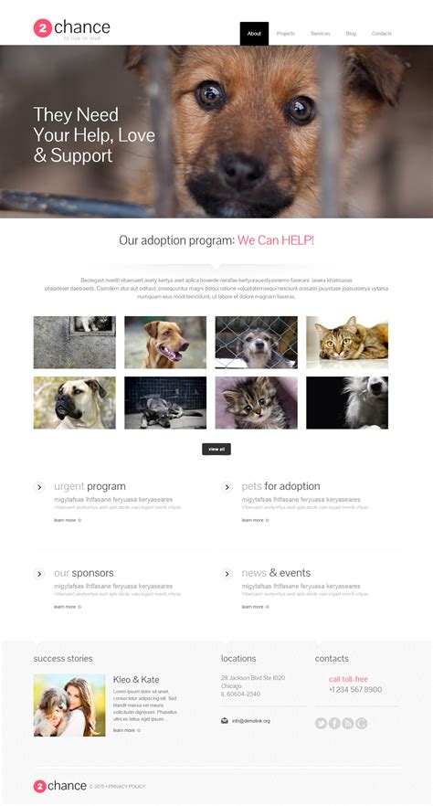 Animal Shelter Website Template by WordPress