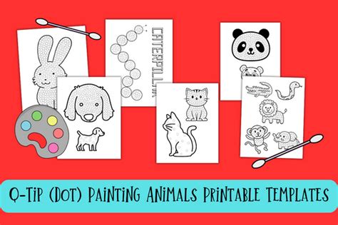 Animal templates for Q-tip painting