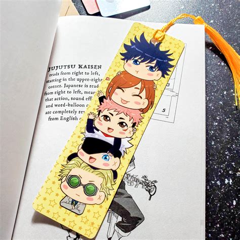 Anime bookmarks with colorful characters