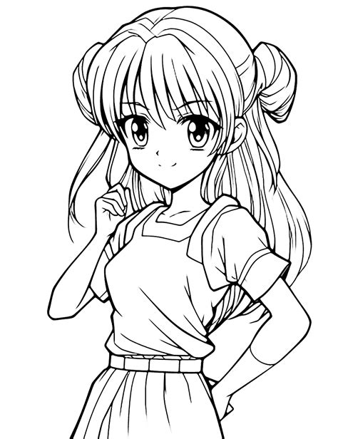 Coloring page featuring a anime scene