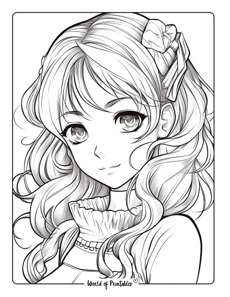 Coloring page featuring a anime character