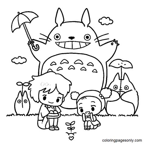 Totoro Anime Coloring Pages