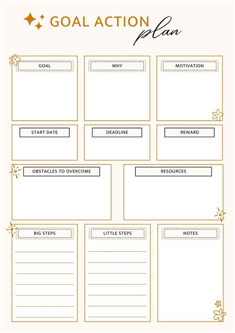 Anime Style Goal Setting Template