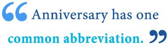 Anniversary Abbreviated Forms