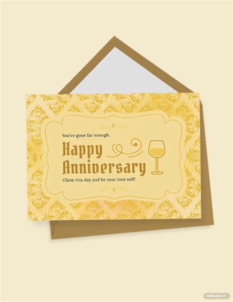 Vintage Anniversary Card Template