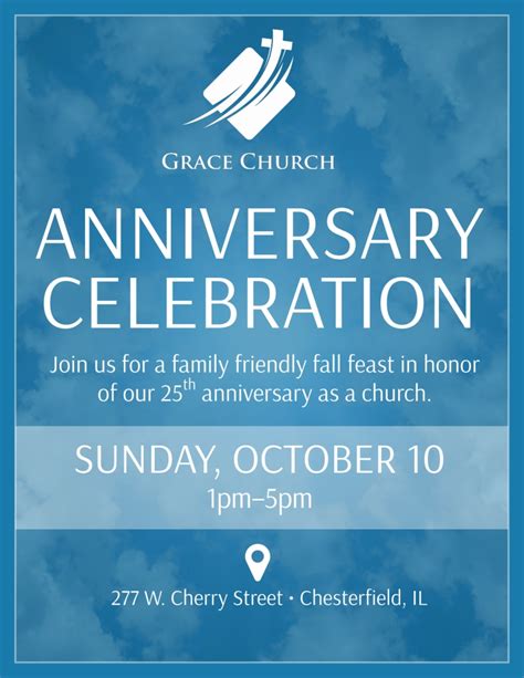 Anniversary Celebration Church Certificate Template