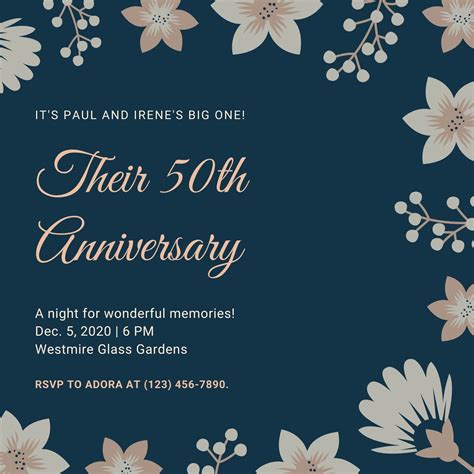 Anniversary Celebration Invitation Templates